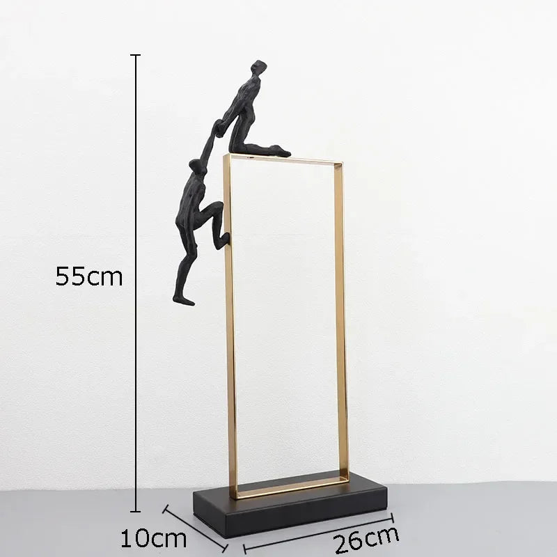 Abstract Climbing Figure - Modern Desk Statue, angled view - House Of Avana
