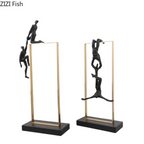 Abstract Climbing Figure - Modern Desk Statue, top view - House Of Avana