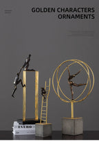 Modern Gymnast Statue - Abstract Figure Desktop, angled view - House Of Avana