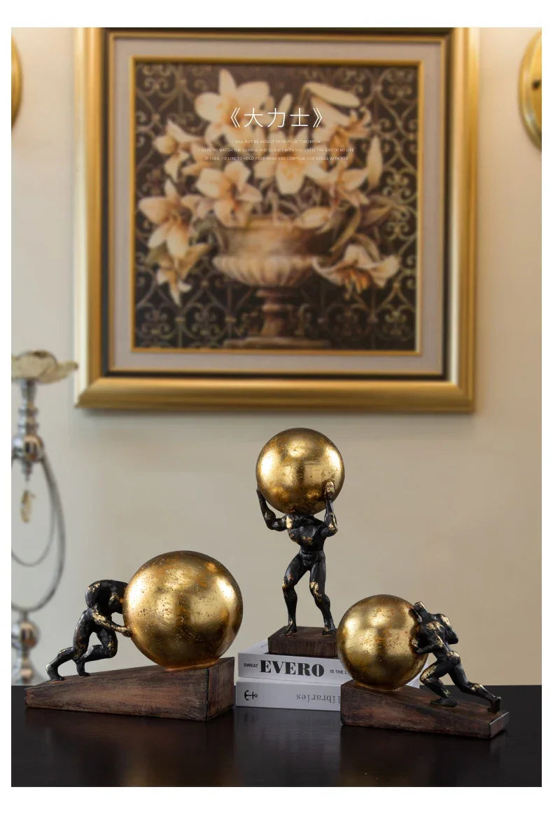 Modern Gymnast Statue - Abstract Figure Desktop, angled view - House Of Avana