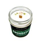 White ceramic candle holder with abundant greenery, 7 oz soy wax candle - House of Avana