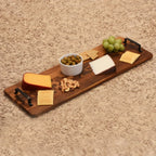 Acacia Serving Trays with Metal Handles, detail shot - House Of Avana