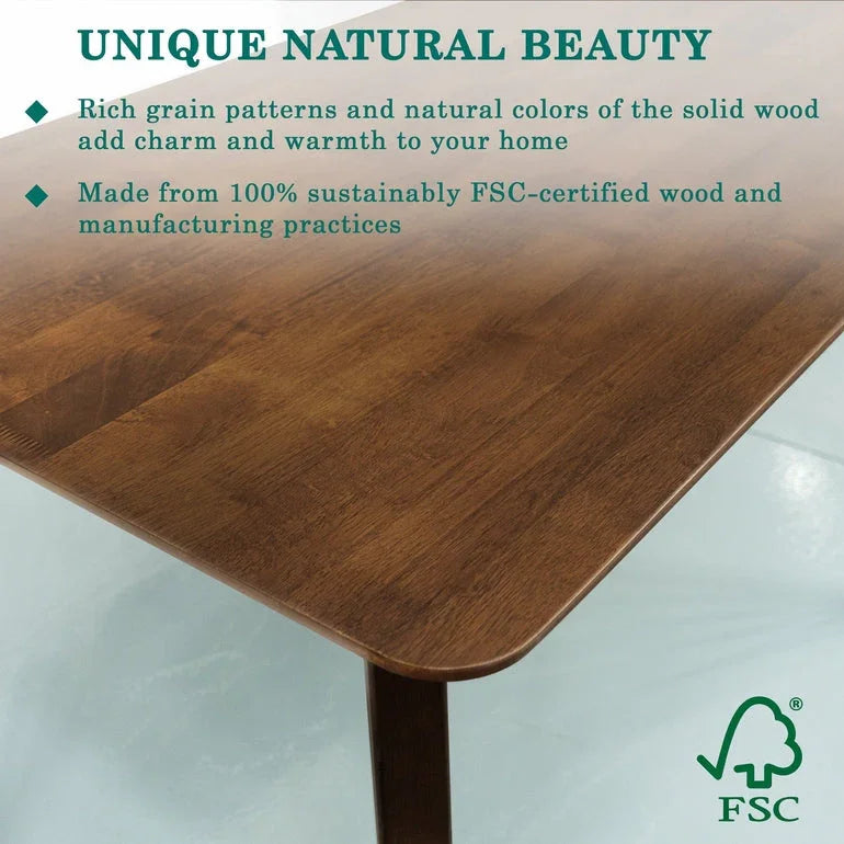 Acacia Verve 48" Solid Wood Dining Table - Ideal Kitchen Table for 4