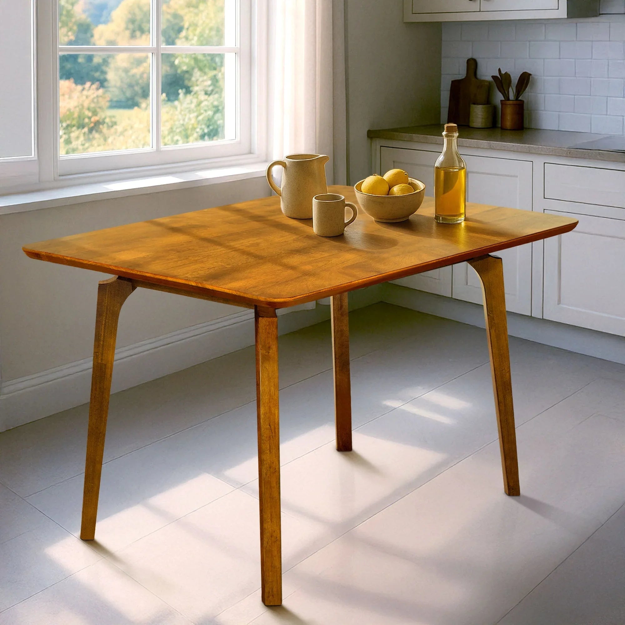 Acacia Verve 48" Solid Wood Dining Table - Ideal Kitchen Table for 4