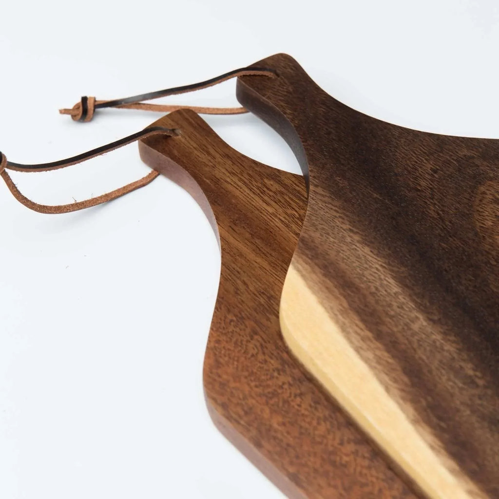 Acacia Wood Cheese Board, back view - House Of Avana