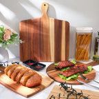 3pcs Acacia Wood Cutting Board Set Chopping Board with Handle for Charcuterie Cheese Board Meat Bread Chopping Blocks Vegetables Fruit Kitchen Dining Room Decorative Wooden Serving Board - House Of Avana