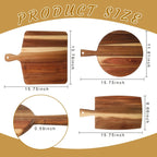 3pcs Acacia Wood Cutting Board Set Chopping Board with Handle for Charcuterie Cheese Board Meat Bread Chopping Blocks Vegetables Fruit Kitchen Dining Room Decorative Wooden Serving Board - House Of Avana
