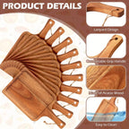 Acacia Wood Cutting Board with Handle, Charcuterie Platter & Serving Tray, back view - House Of Avana