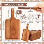 Acacia Wood Cutting Board with Handle, Charcuterie Platter & Serving Tray, side view - House Of Avana