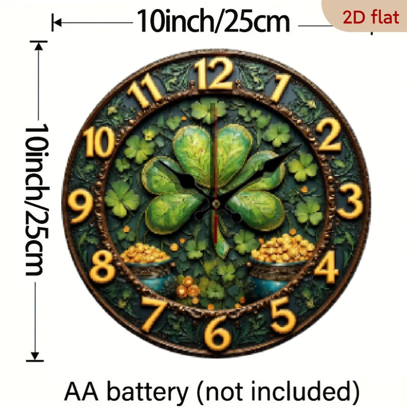 Wall Clock - Silent Wooden 10-Inch