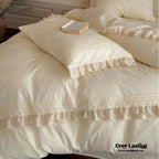 Accordion Pleated Lace Ruffled Bedding Set Ever Lasting