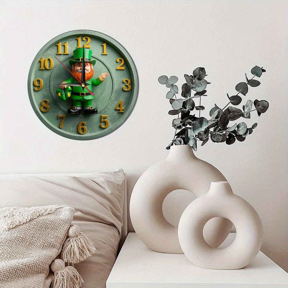Wall Clock - Silent Wooden Round