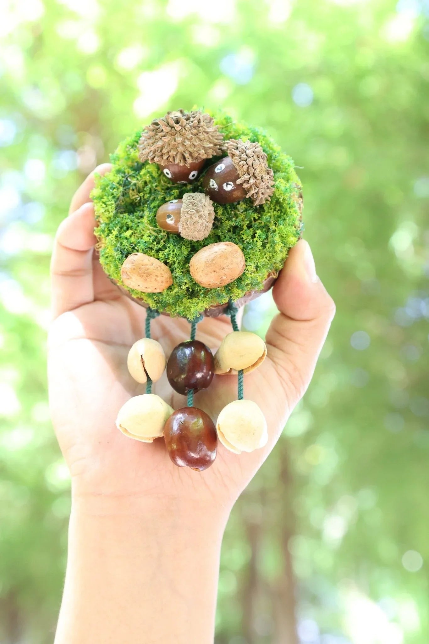 "Acorn Family" Moss Forest Fridge Magnet