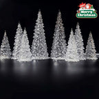 Acrylic Christmas Decor Set of with String Lights, front view - House Of Avana