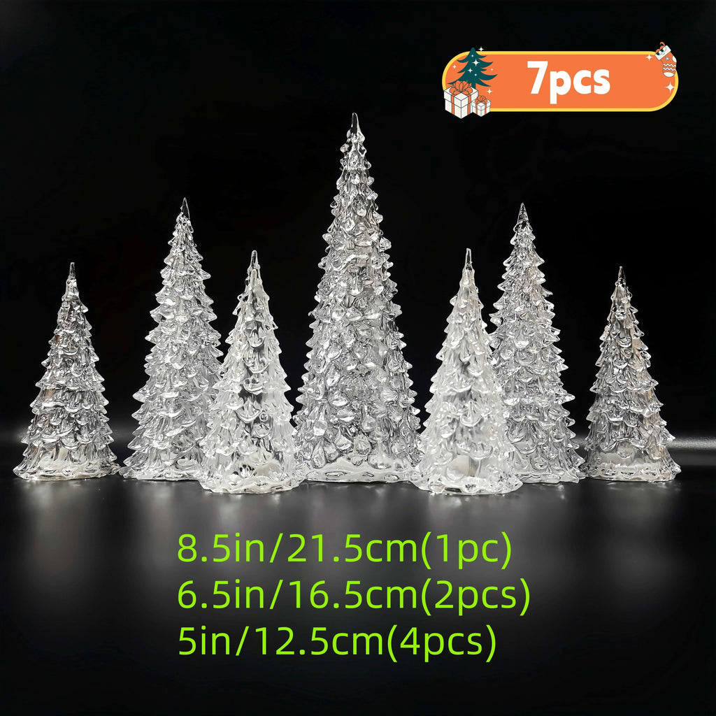 Acrylic Christmas Decor Set of with String Lights, close-up view - House Of Avana