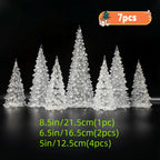 Acrylic Christmas Decor Set of with String Lights, close-up view - House Of Avana