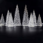 Acrylic Christmas Decor Set of with String Lights, back view - House Of Avana