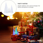 Acrylic Christmas Decor Set of with String Lights, side view - House Of Avana