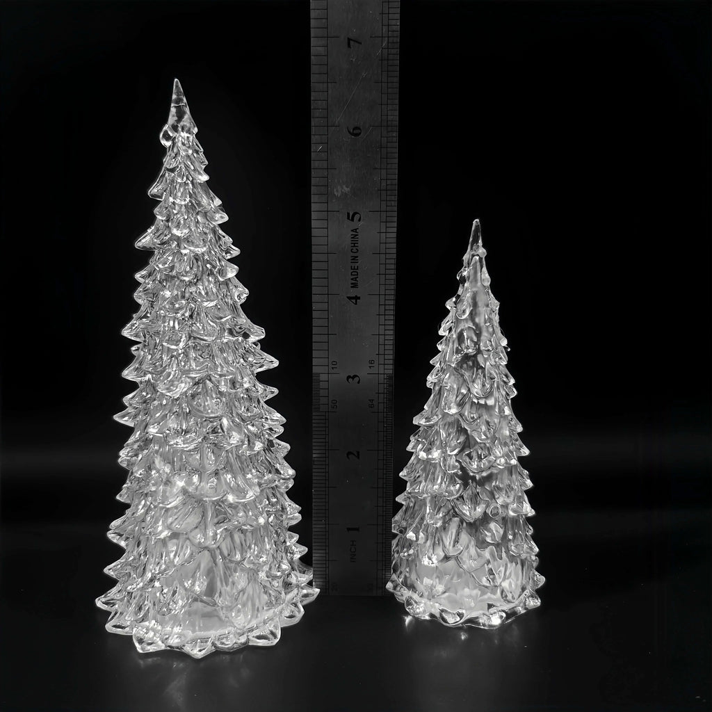 Acrylic Christmas Decor Set of with String Lights, angled view - House Of Avana