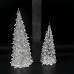 Acrylic Christmas Decor Set of with String Lights, angled view - House Of Avana
