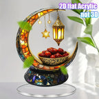 Acrylic Decor - Golden Moon with Stars 13.97cm X 18.03cm, back view - House Of Avana