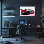 Acrylic Uv Printed Led Car Poster – Backlit Neon Wall Decor, back view - House Of Avana