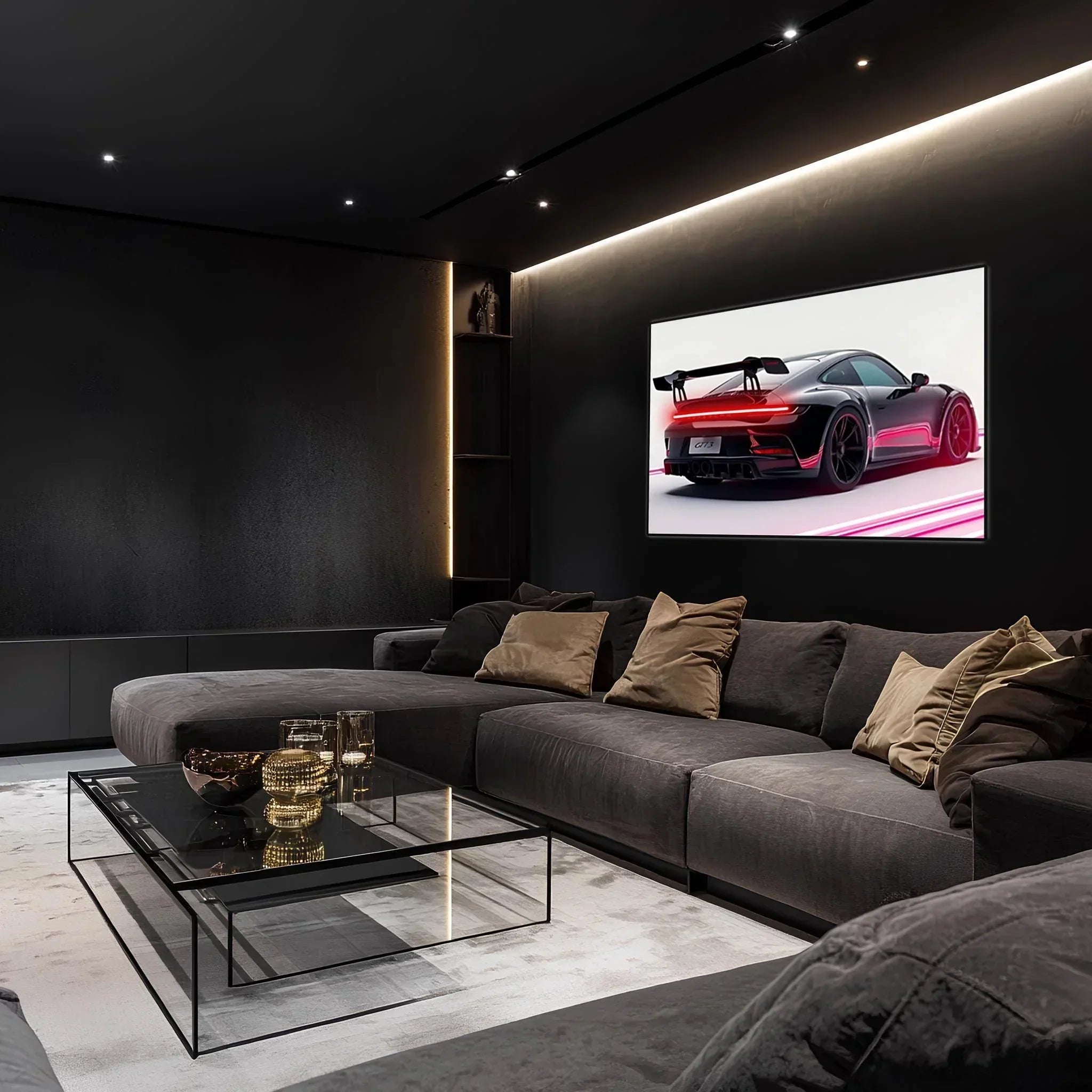 Acrylic Uv Printed Led Car Poster – Backlit Neon Wall Decor, side view - House Of Avana
