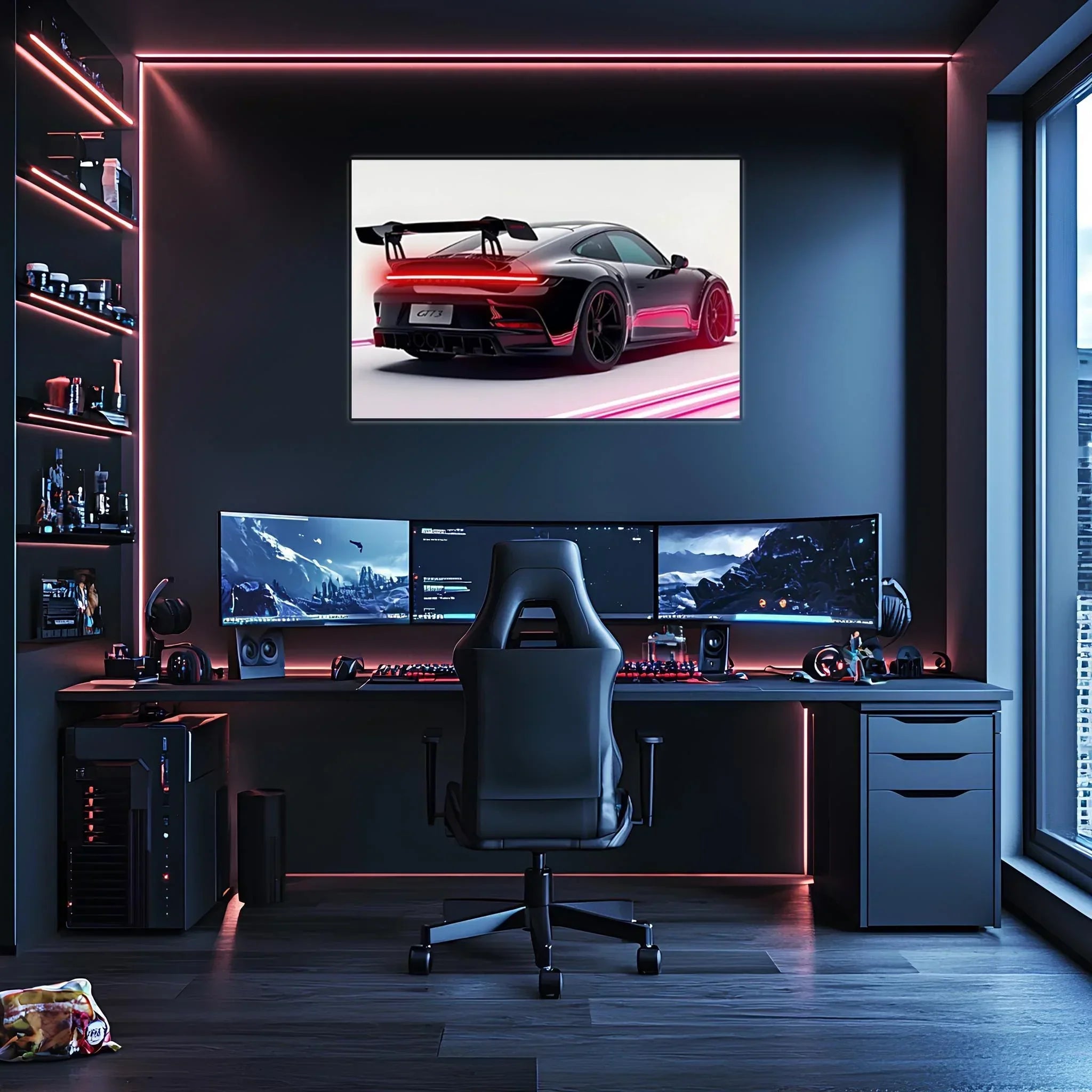 Acrylic Uv Printed Led Car Poster – Backlit Neon Wall Decor, detail shot - House Of Avana