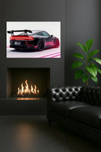 Acrylic Uv Printed Led Car Poster – Backlit Neon Wall Decor, top view - House Of Avana