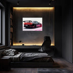 Acrylic Uv Printed Led Car Poster – Backlit Neon Wall Decor, angled view - House Of Avana