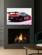 Acrylic Uv Printed Led Car Poster – Backlit Neon Wall Decor, angled view - House Of Avana