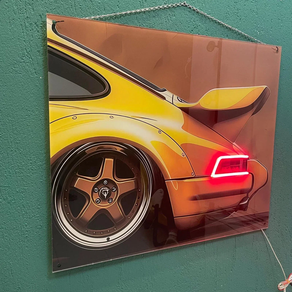 Acrylic Uv‑printed Car Neon Poster with Led Glow – Custom Sizes Available, front view - House Of Avana