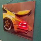 Acrylic Uv‑printed Car Neon Poster with Led Glow – Custom Sizes Available, back view - House Of Avana