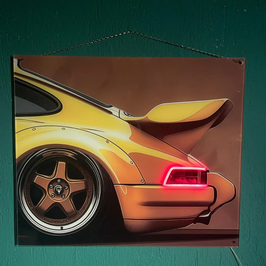 Acrylic Uv‑printed Car Neon Poster with Led Glow – Custom Sizes Available, side view - House Of Avana