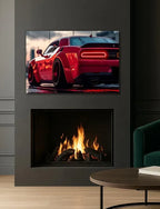 Acrylic Uv‑printed Car Poster with Integrated Neon Led Lighting, front view - House Of Avana