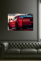 Acrylic Uv‑printed Car Poster with Integrated Neon Led Lighting, angled view - House Of Avana