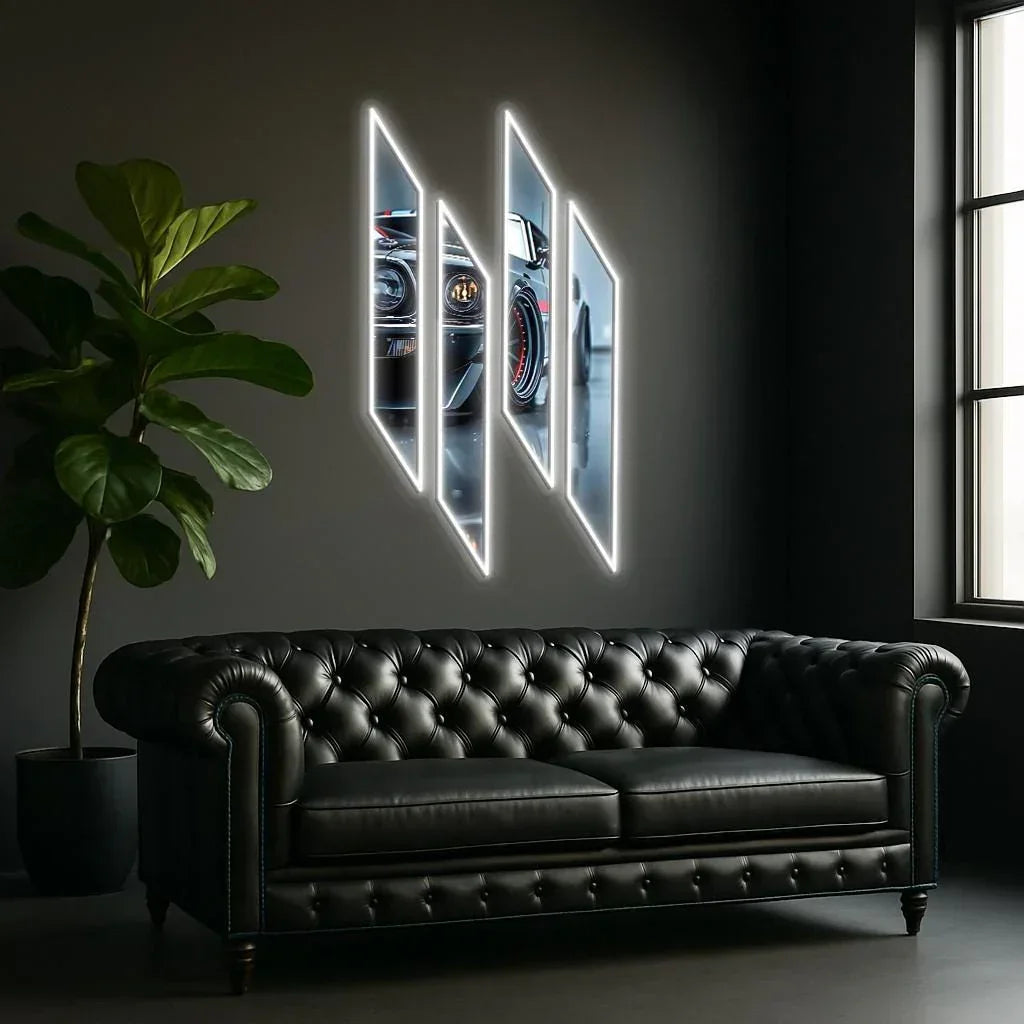 Acrylic Uv‑printed Led Car Wall Art with Dimmer, detail shot - House Of Avana