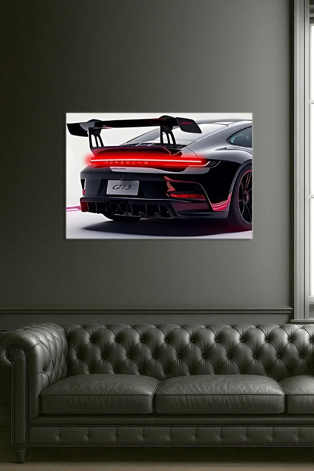 Acrylic Uv‑printed Rear Sport Car Led Art with Remote Control, lifestyle image - House Of Avana