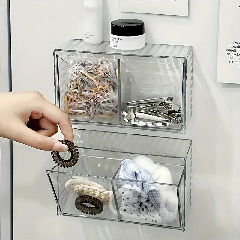 Cosmetic Storage Box, Bathroom Wall Cosmetic Storage Box, Wall-mounted Storage Box, Acrylic Swab Box,... - House Of Avana