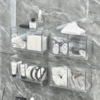 Cosmetic Storage Box, Bathroom Wall Cosmetic Storage Box, Wall-mounted Storage Box, Acrylic Swab Box,... - House Of Avana