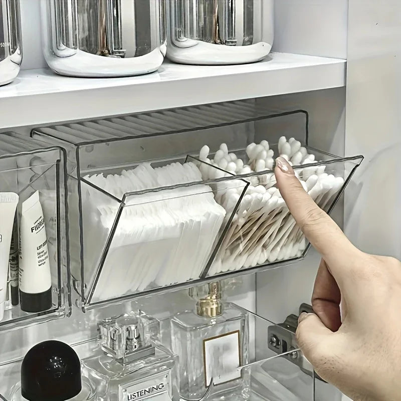 Cosmetic Storage Box, Bathroom Wall Cosmetic Storage Box, Wall-mounted Storage Box, Acrylic Swab Box,... - House Of Avana