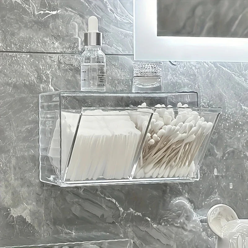 Cosmetic Storage Box, Bathroom Wall Cosmetic Storage Box, Wall-mounted Storage Box, Acrylic Swab Box,... - House Of Avana