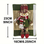 2-Pack Christmas Refrigerator Door Handle Covers, Vintage Plaid Fabric Santa & Snowman Kitchen Appliance Handle Covers, Polyester Non-Electric Festive Decor for Fridge, Microwave, Dishwasher - Universal Holiday Anniversary Pa House Of Avana