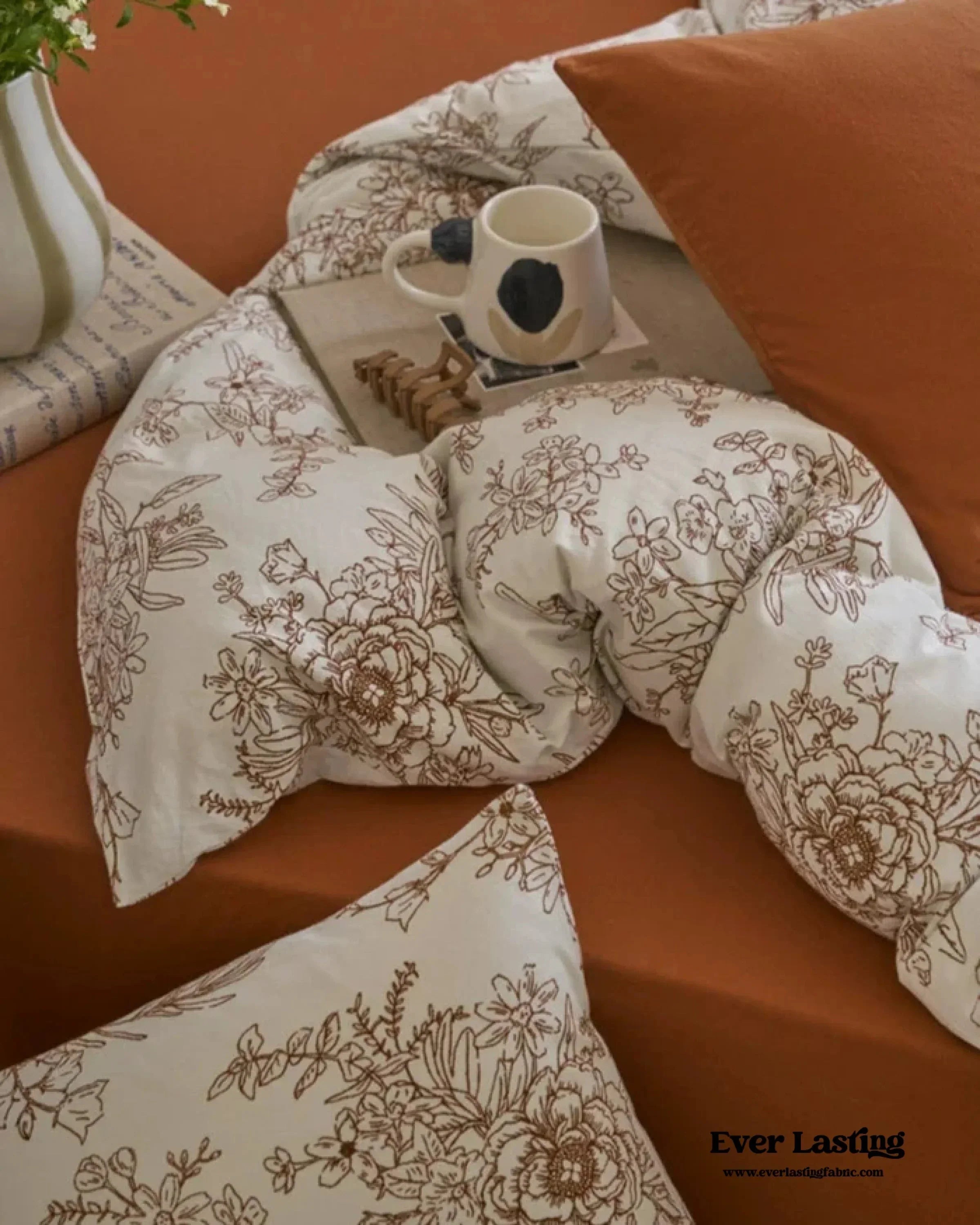 Adèle French Countryside Bedding Set / Orange Ever Lasting