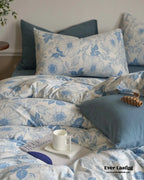 Adèle French Countryside Bedding Set / Orange, close-up view - House Of Avana