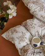 Adèle French Countryside Bedding Set / Orange, top view - House Of Avana