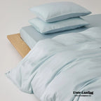 Adeline Pastel Silky Cooling Tencel™ Bedding Set / Coffee, texture detail - House Of Avana