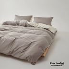 Adeline Pastel Silky Cooling Tencel™ Bedding Set / Coffee, back view - House Of Avana