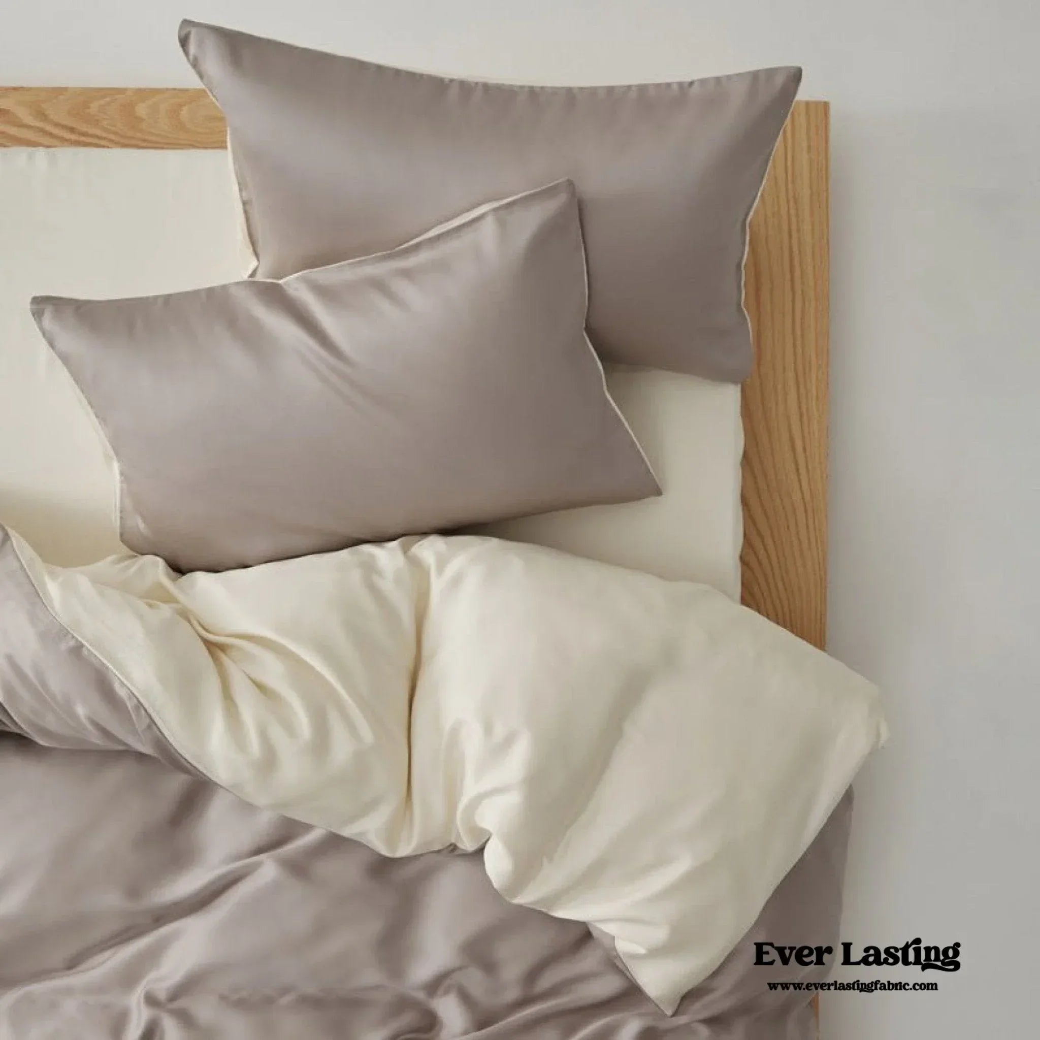 Adeline Pastel Silky Cooling Tencel™ Bedding Set / Coffee, side view - House Of Avana