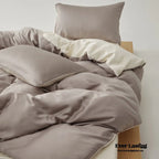 Adeline Pastel Silky Cooling Tencel™ Bedding Set / Coffee, detail shot - House Of Avana